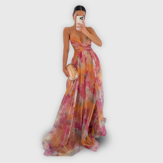 Iris - Chique Zomerjurk Dames met V-hals en Dunne Bandjes