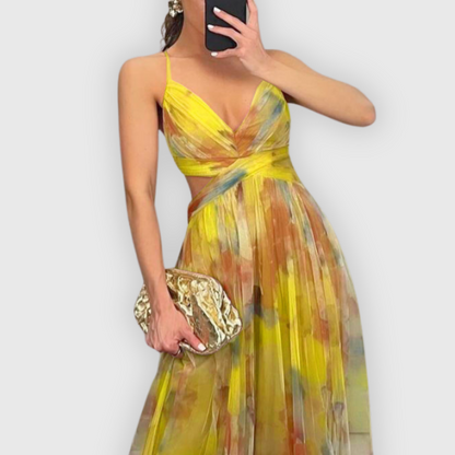 Iris - Chique Zomerjurk Dames met V-hals en Dunne Bandjes