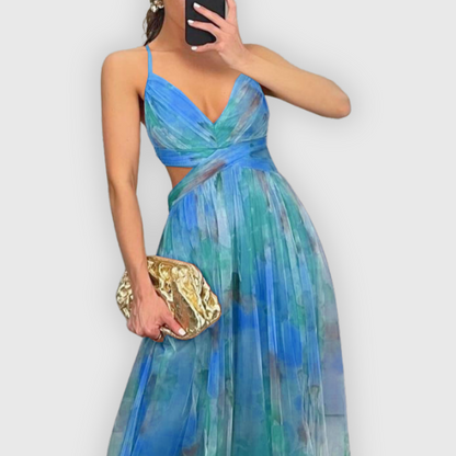 Iris - Chique Zomerjurk Dames met V-hals en Dunne Bandjes