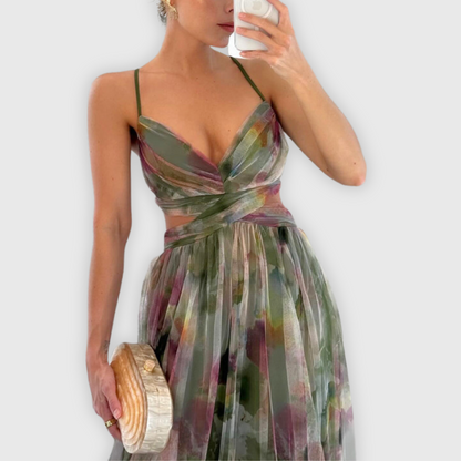 Iris - Chique Zomerjurk Dames met V-hals en Dunne Bandjes