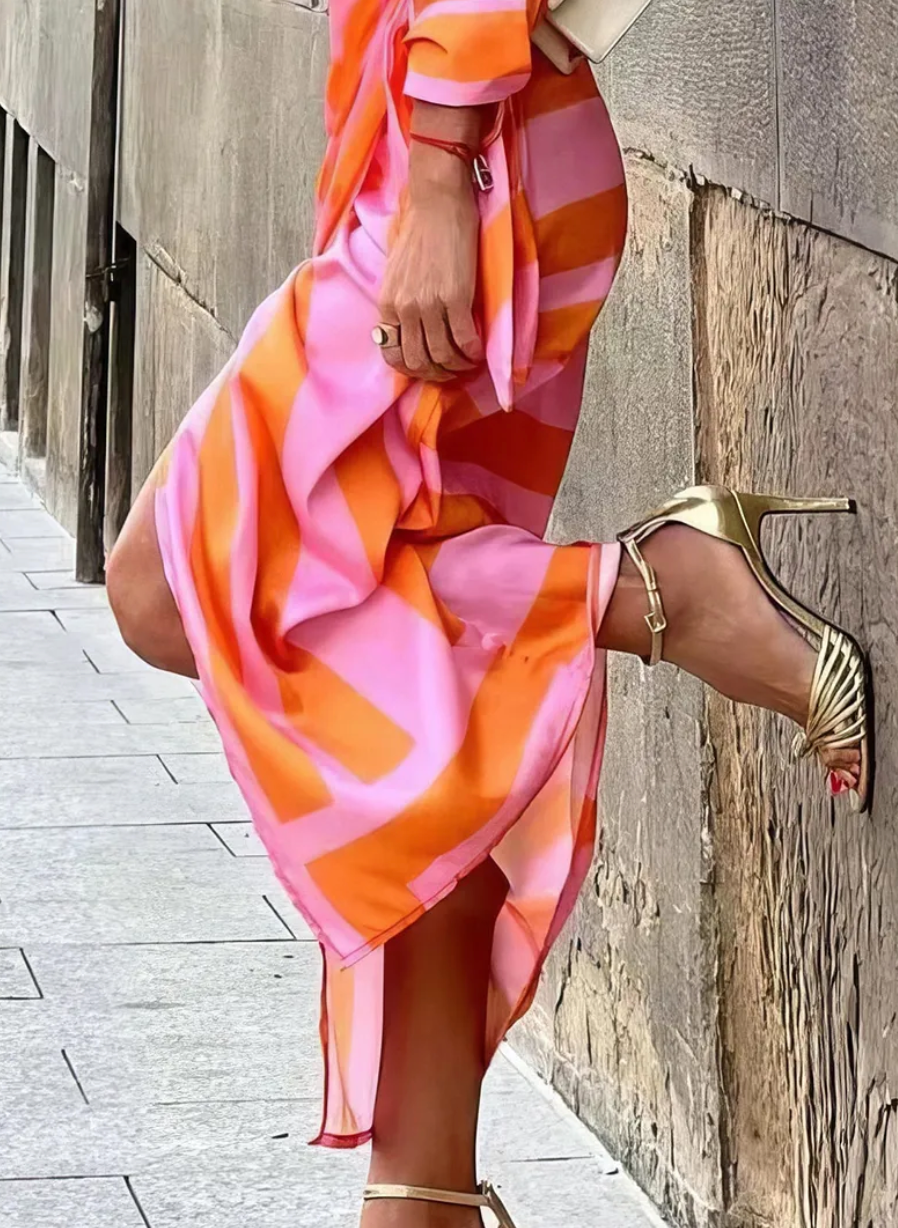 Noor - Elegante Avondjurk Dames met Wikkeleffect en Driekwart Mouwen