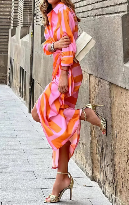 Noor - Elegante Avondjurk Dames met Wikkeleffect en Driekwart Mouwen