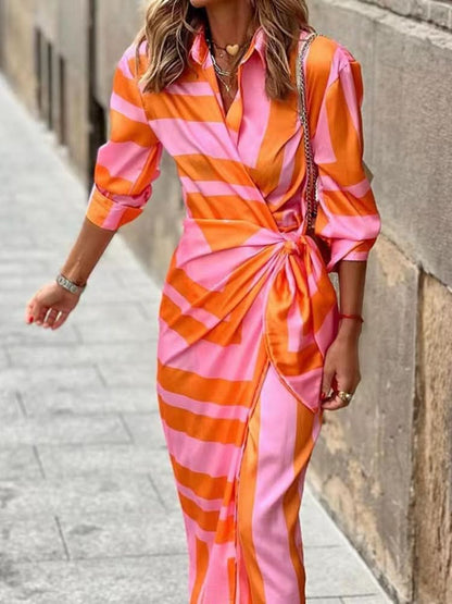 Noor - Elegante Avondjurk Dames met Wikkeleffect en Driekwart Mouwen